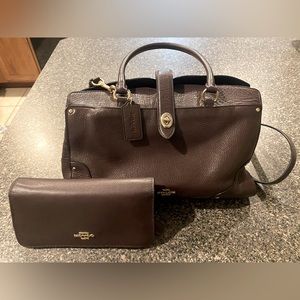 Genuine Leather Coach Purse and Wallet. Both have been well used.